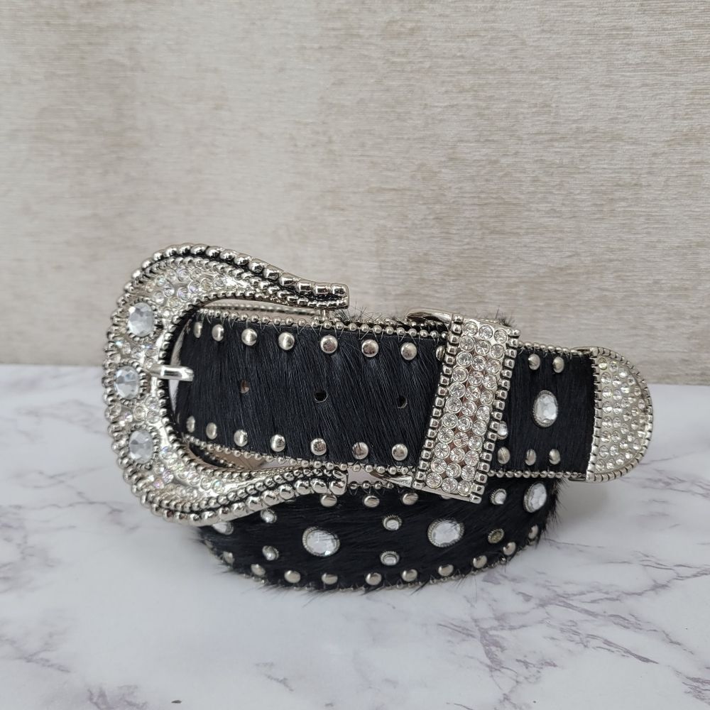Christine AlexanderβPony Hair Cowhide Western Rhinestone Crystal Belt